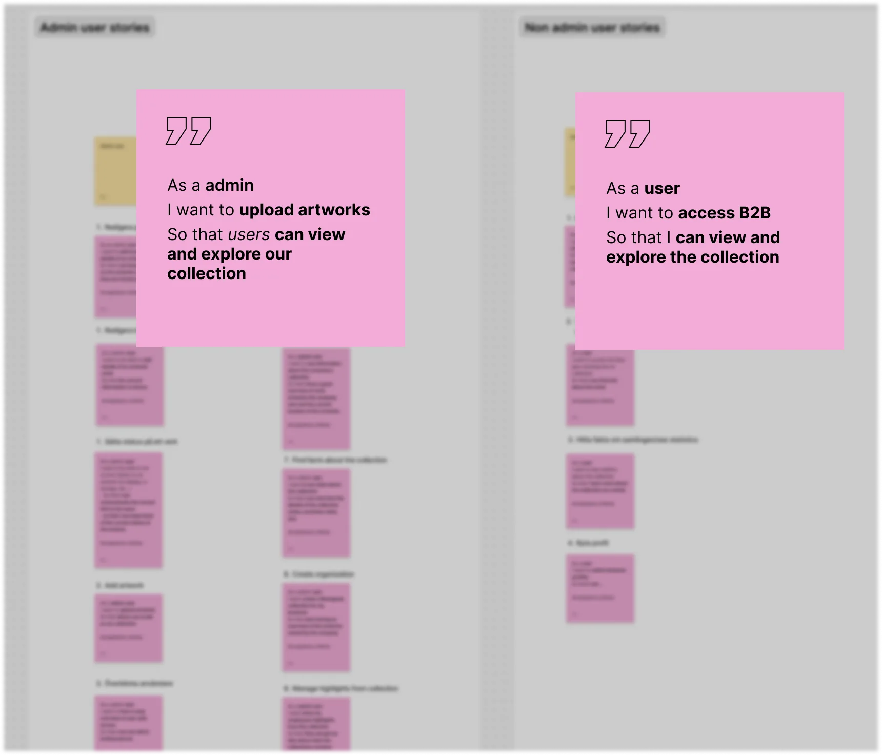 User stories: admin & user